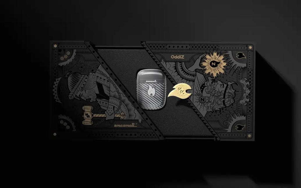 耳机电子产品外盒包装设计.硬核机械风搭配金属质感,齿轮,图腾